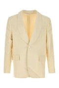 Men's Weave Blazer Cream Viscose Linen Blazers