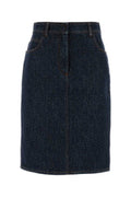 Women's Padded Denim Skirt Navy Cotton
