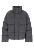 Unisex Puffer Down Jacket Gray Wool