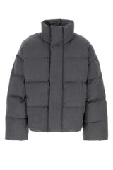 Unisex Puffer Down Jacket Gray Wool