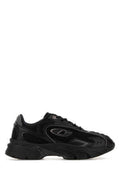 Women's Black Mesh And Leather Bolt Sneakers Blackchalk