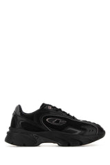 Women's Black Mesh And Leather Bolt Sneakers Blackchalk