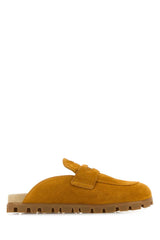 Women's Mustard Suede Slippers Whisky Flat Shoes