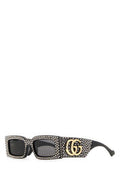 Women's Crystal-Embellished Acetate Sunglasses Black