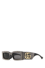 Women's Crystal-Embellished Acetate Sunglasses Black