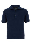 Men's Cotton-Blend Polo Shirt Navy Nylon