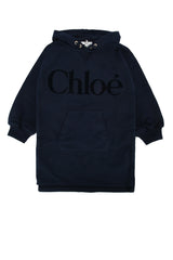 Boys' Logo-Embroidered Hoodie Dress Navy Cotton