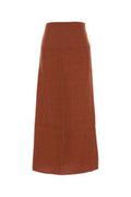 Women's Haifal Skirt Brown Organic Linen