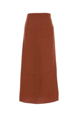 Women's Haifal Skirt Brown Organic Linen