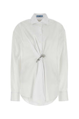 Women's Poplin Shirt White Crystal Brass Trochus