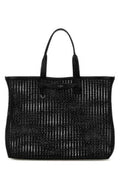 Men's Intreccio Tote Black Fabric