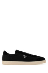 Men's Black Re-Nylon And Suede Sneakers Nero 1 Poliammidericiclata-Vitello