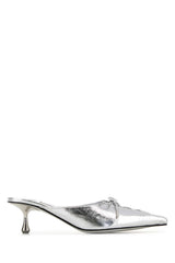 Women's Scarlett Mule Silver Leather Heels