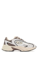 Women's Two-Tone Mesh And Leather Bolt Sneakers Lightgreymulti