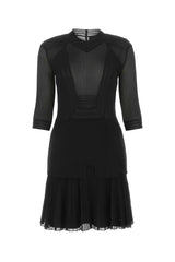 Women's Dress Black Viscose Nylon Polyester