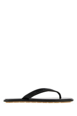 Men's Thong Sandal Black Rubber Flats