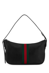 Men's Shoulder Bag Black Leather