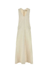 Women's Floris Maxi Dress Beige Polyester Rayon Lycra