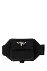 Men's Belt Bag Black Polyamide Riciclata Wallet