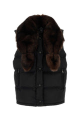Women's Gilet Black Nylon Vests
