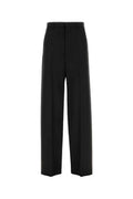 Women's Tailored Trousers Black Wool Cotton