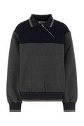 Women's Two-Tone Stretch Viscose Blend Sweatshirt Gray Sweater
