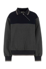Women's Two-Tone Stretch Viscose Blend Sweatshirt Gray Sweater