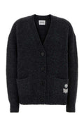 Women's Baby Alpaca Blend Cardigan Gray Alpaga Polyamide