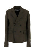 Women's Jacket Blazer Brown Wool Blazers
