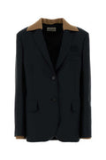 Women's Mohair-Blend Oversize Blazer Black Virgin Wool Blazers