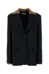 Women's Mohair-Blend Oversize Blazer Black Virgin Wool Blazers
