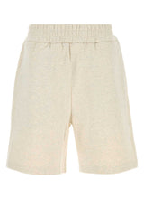 Men's Melange Cream Cotton Bermuda Shorts Natural Exterior