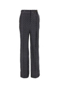 Women's Printed Silk Trousers Gray Ottone