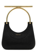 Women's Mini Cross-Bar Shoulder Bag Black Lamb