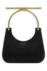 Women's Mini Cross-Bar Shoulder Bag Black Lamb