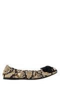 Women's Ballet Flat Beige Python
