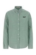 Women's Embroidered Poplin Shirt Green Cotton