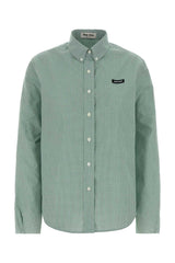 Women's Embroidered Poplin Shirt Green Cotton