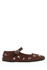 Women's Ballet Flat Brown Fabric
