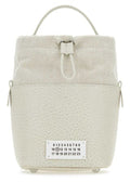 Women's Leather And Canvas Mini Bucket Bag Beige Bovine