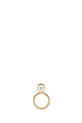 Women's Gold Metal Vlogo Signature Ring Oro18creamcrystalsilvershade Pearl Rhinestones Rings