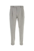 Men's Trousers Gray Virgin Wool Elastane