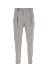 Men's Trousers Gray Virgin Wool Elastane