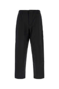 Men's Nylon Blend Trousers Black Polyester Elastane