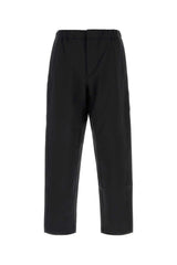 Men's Nylon Blend Trousers Black Polyester Elastane