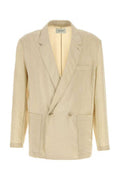Men's Jacket Blazer Beige Silk Nylon Blazers