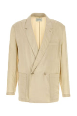 Men's Jacket Blazer Beige Silk Nylon Blazers