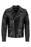Men's Leather Biker Jacket Black Lamb