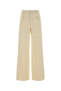Women's Tweed Trousers Beige Cotton Nylon Wool