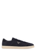 Men's Midnight Blue Re-Nylon And Suede Sneakers Blu Poliammidericiclata-Vitello
